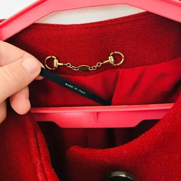 Gucci | red wool belted coat in red | Size XL - Picture 5 of 16